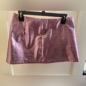 Metallic Pink Mini Skirt